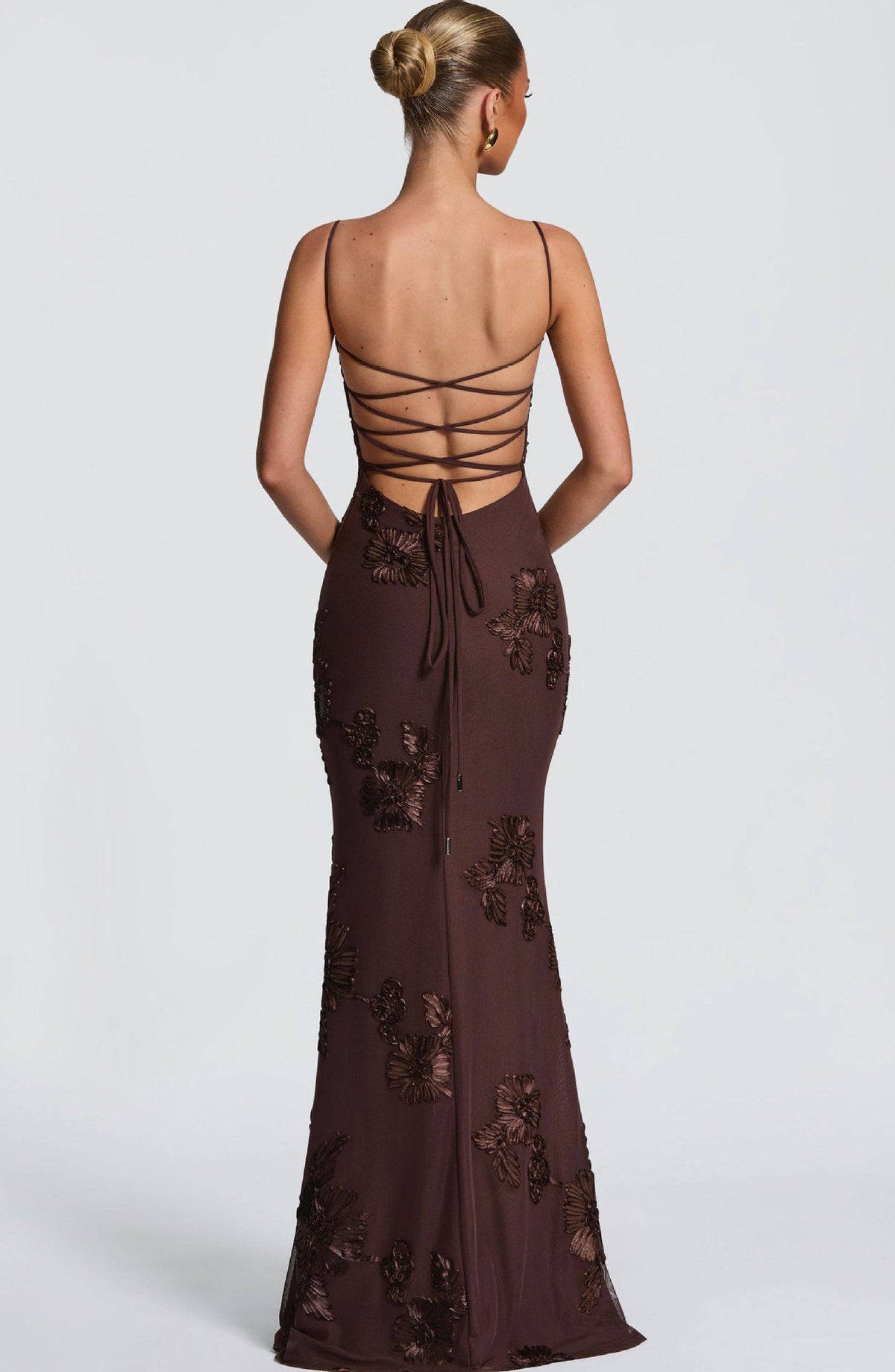 Luminous Golden Floral Embroidered Sweetheart Evening Gown